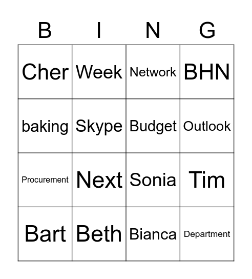 Bullship Bingo Card