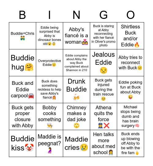 9-1-1 318 Bingo (Clown Edition) Bingo Card