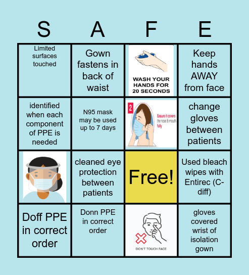 PPE Bingo Card