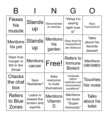 Dr. Fuhrman BINGO Card