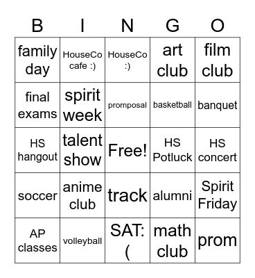 MAK BINGO Card