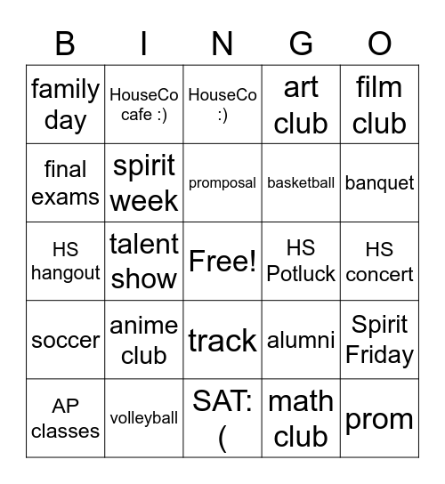 MAK BINGO Card