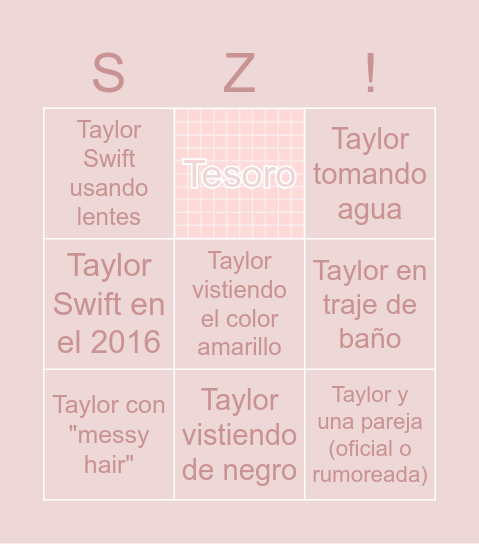 Busqueda Del Tesoro de Mandy Bingo Card