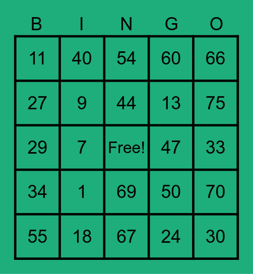 Marez Santiago Card#1 Bingo Card