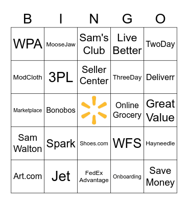 Marketplace Bingo Card