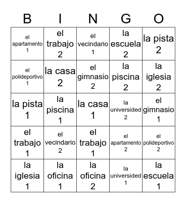 daily life & exercise bingo Card
