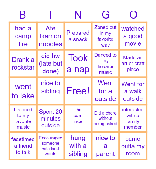 Staying Healthy BINGO! Bingo Card