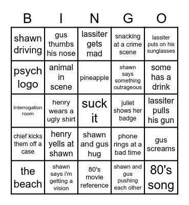 psych bingo Card
