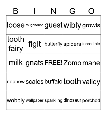 Grandma and Pajama night! Bingo Card