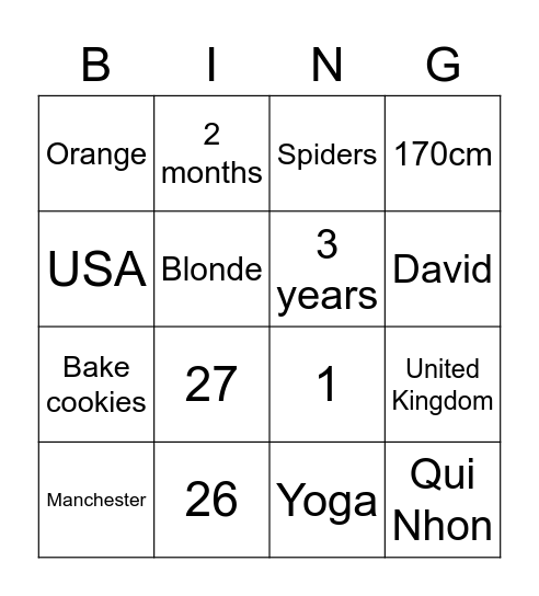 Teacher Jordann Bingo Card