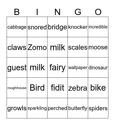 Grandma and Pajama night! Bingo Card