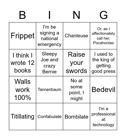 Quarantine Bingo Card