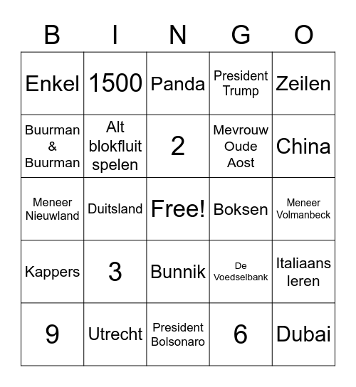 Revius weetjes Bingo Card