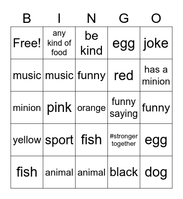 Kindness Rock Bingo Card