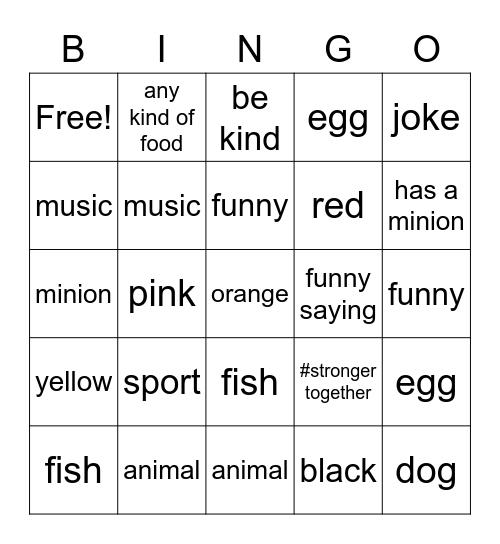 Kindness Rock Bingo Card