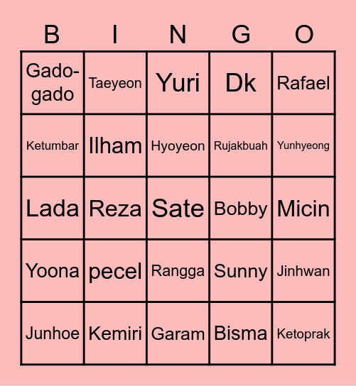 OCEEEEE Bingo Card