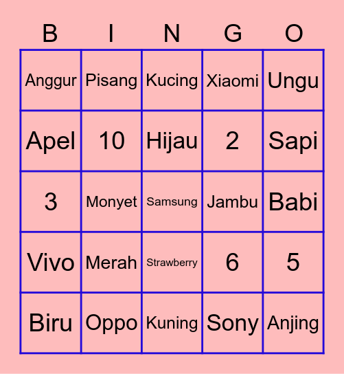 NSO Bingo Card