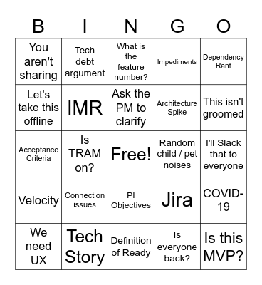 PI Bingo Card