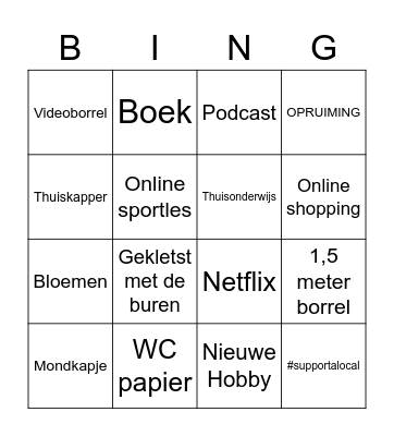 De Soos Bingo Card