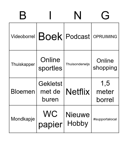 De Soos Bingo Card