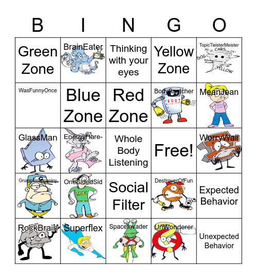 Team of Unthinkables and Zones Bingo Card