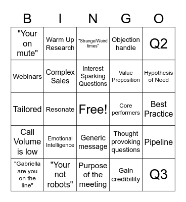 Weekly BDX Bingo Card