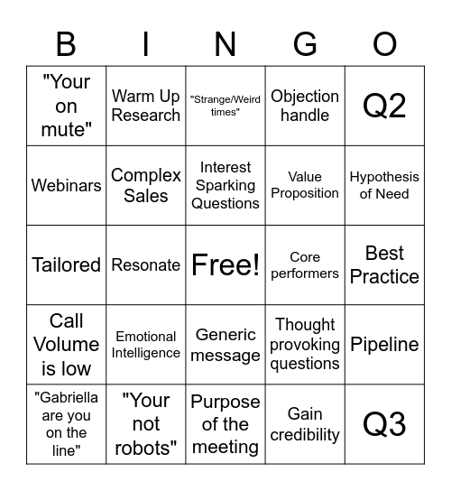 Weekly BDX Bingo Card