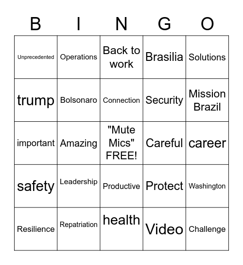 Town Hall Bingo Card