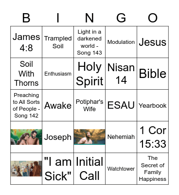 Family Study Bingo Card