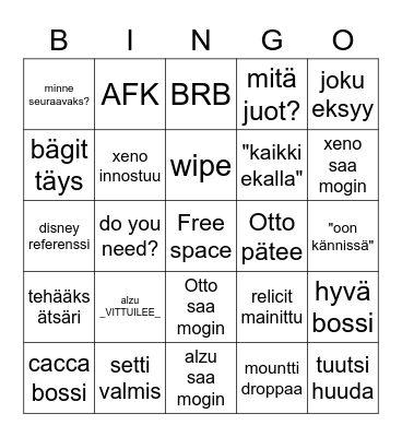 TRANSMOG BINGO Card