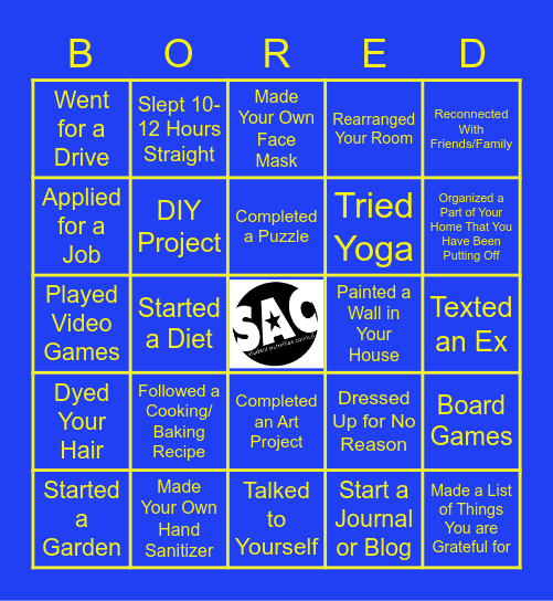 Items you have done in quarantine due to being Bingo Card