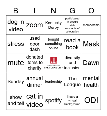 Junior League of Salt Lake City Bingo Card