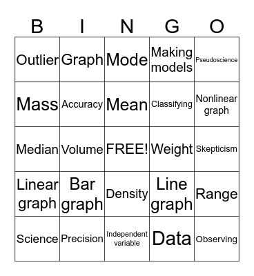 Science bingo Card