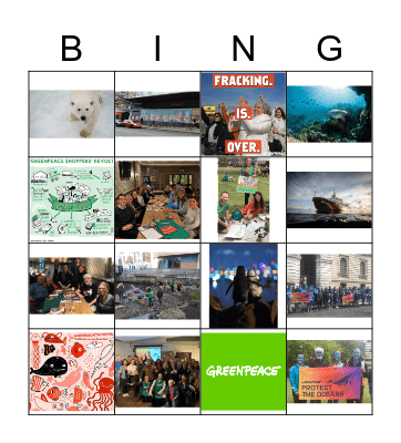 Greenpeace Bingo Card