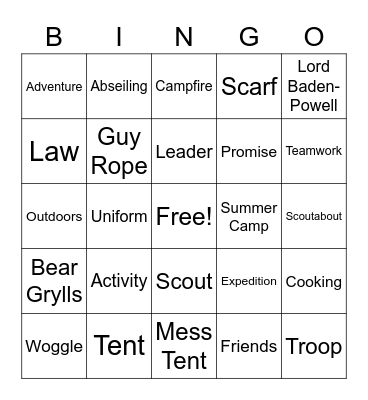 Scout Bingo Card