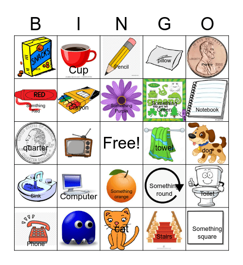 Indoor scavenger hunt Bingo Card