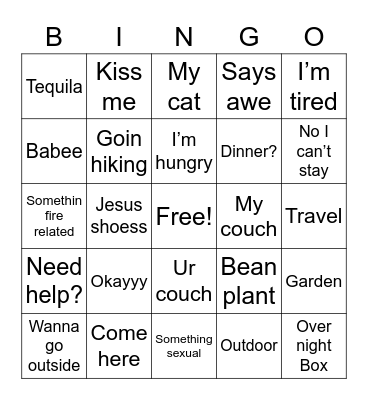 Sara bingo Card