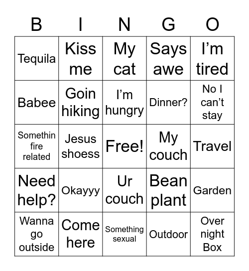 Sara bingo Card