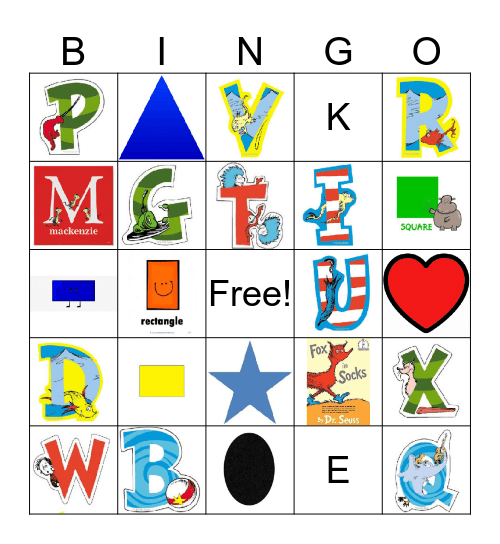 Preschool Bingo Card