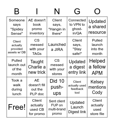 Michelle Bingo 5/11-5/15 Bingo Card