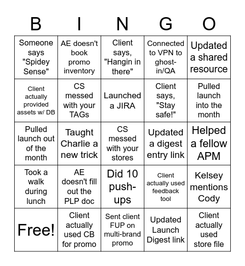 Michelle Bingo 5/11-5/15 Bingo Card