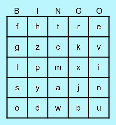 Family Fun Night! Bingo Card