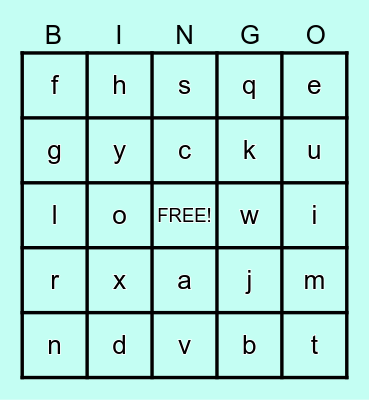 Family Fun Night! Bingo Card