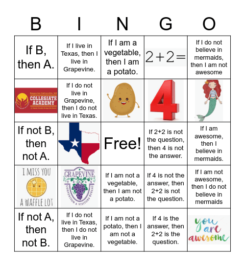 Conditional Statements BINGO Card