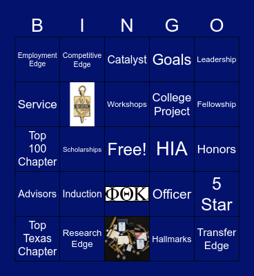 PTK PSI PSI Bingo Card