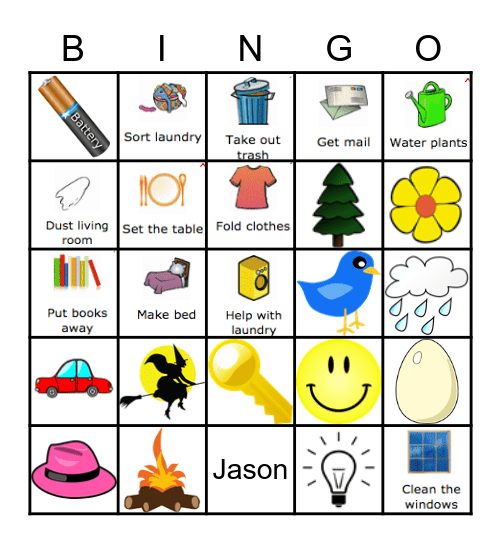 Life Skills Bingo Card