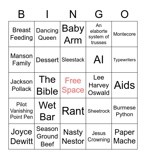 Gordo Bingo Card Bingo Card