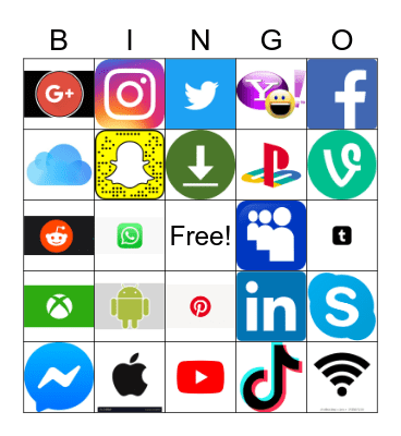 Social Media Bingo Card