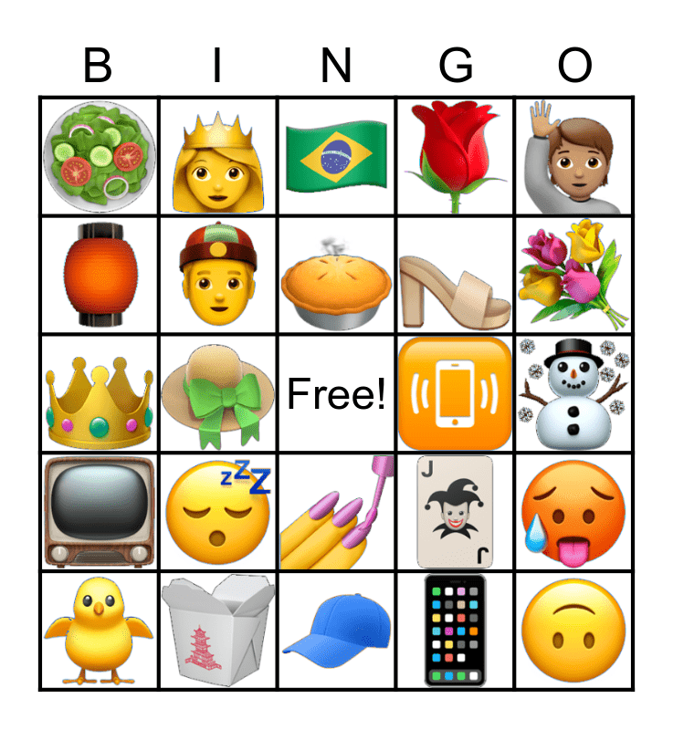 Chime Emoji Bingo Card