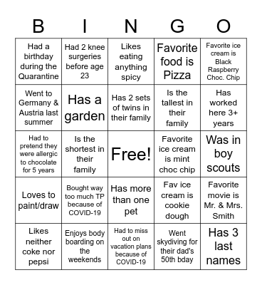 Team Eakins Bingo Card